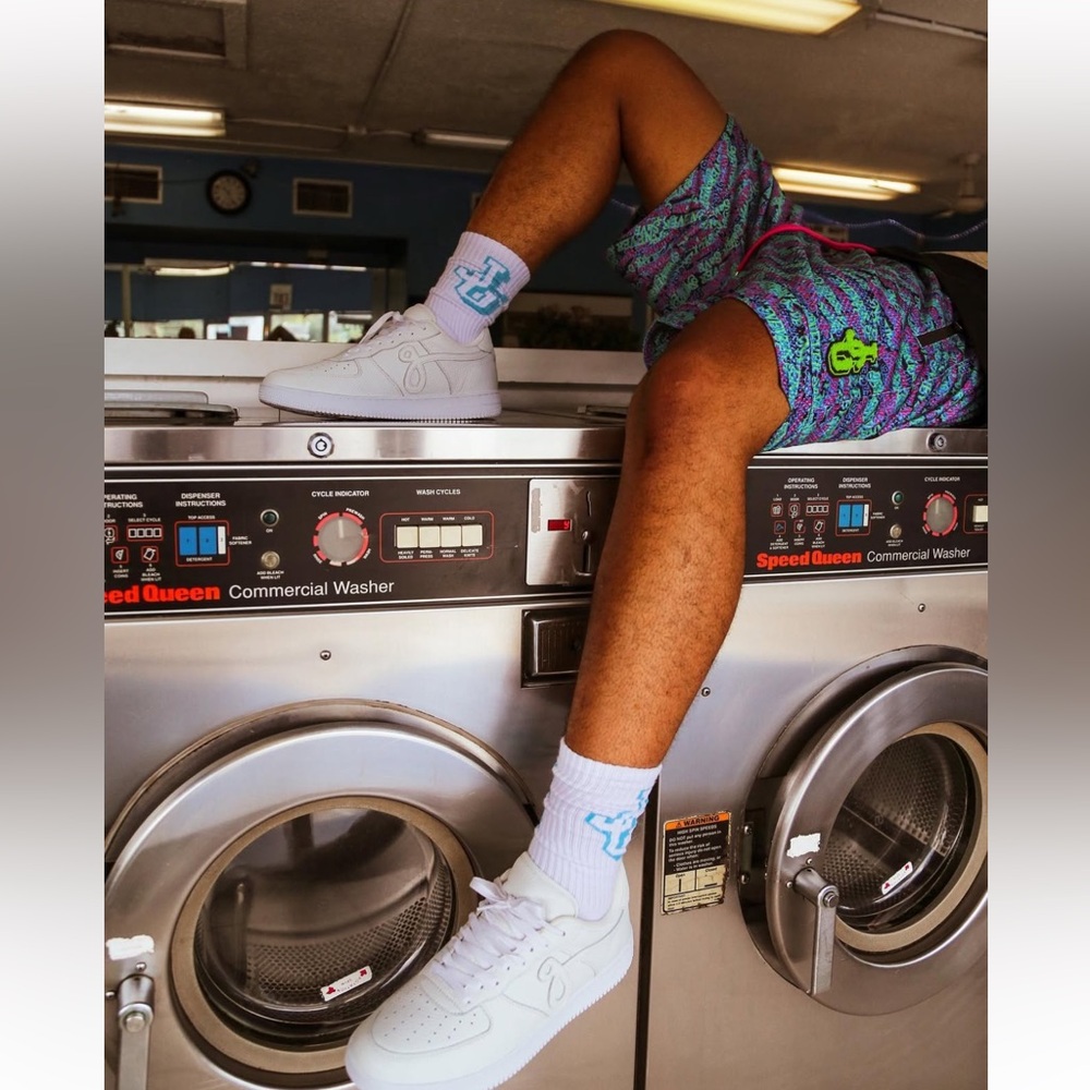 JG CHENILLE LOGO BASKETBALL SHORTS 'PHONE NUMBERS'